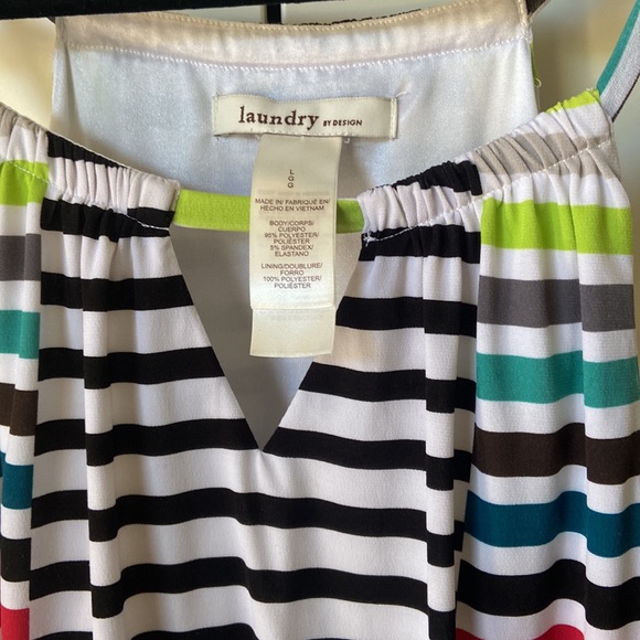 Striped maxi dress size large laundry by design - Picture 2 of 4